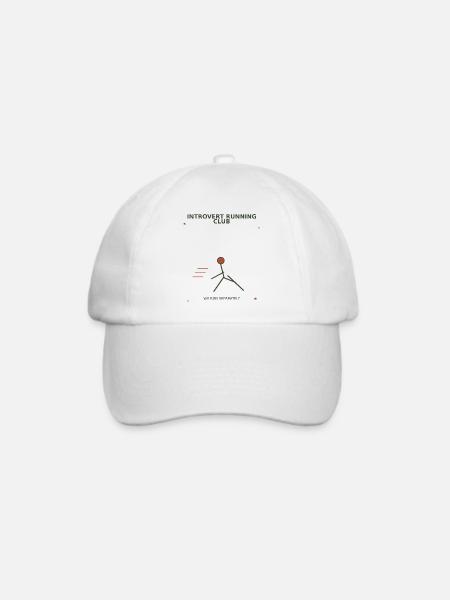 Introvert Laufclub Design - Baseballkappe - Weiß/Weiß
