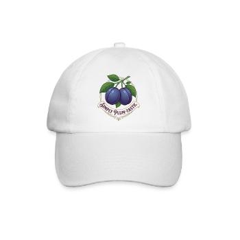 Two Plums Simply Plum-tastic Vintage-Logo - Baseballkappe - Weiß/Weiß - Vorne