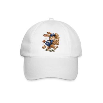 Hase als Paketbote   - Baseballkappe - Weiß/Weiß - Vorne