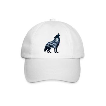 Wolf Krafttier Vollmond - Baseballkappe - Weiß/Weiß - Vorne