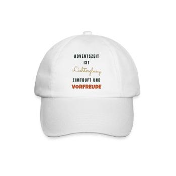 Adventszeit Lichterglanz Zimtduft - Weihnachten - Baseballkappe - Weiß/Weiß - Vorne