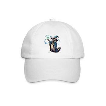 Recycling Zauberer Waschbär - Baseballkappe - Weiß/Weiß - Vorne