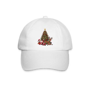 Betrunkener Weihnachtsmann – Lustiges Bier Motiv - Baseballkappe - Weiß/Weiß - Vorne