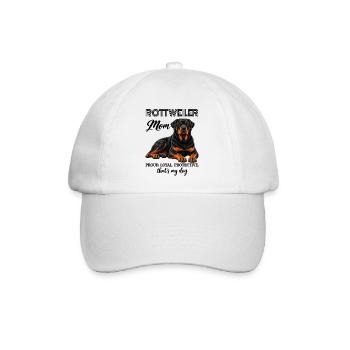 Rottweiler Mom Proud Loyal Protective - Baseballkappe - Weiß/Weiß - Vorne