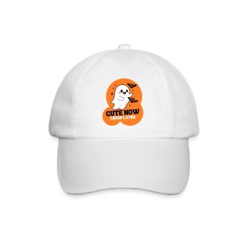 Cute Now Creep Later Halloween Shirt – Süßer Geist - Baseballkappe - Weiß/Weiß - Vorne