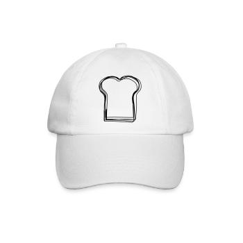 Brotscheibe handgezeichnet - Baseballkappe - Weiß/Weiß - Vorne