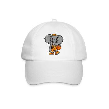 Basketball Elefant - Baseballkappe - Weiß/Weiß - Vorne