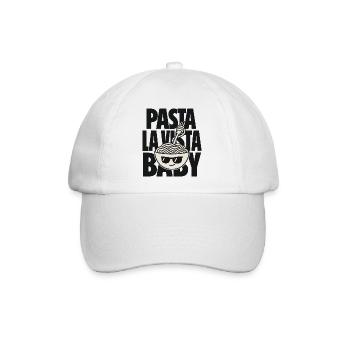 Pasta La Vista Baby – Spaghetti mit Sonnenbrille - Baseballkappe - Weiß/Weiß - Vorne