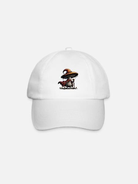 Pilz Zauberer mit Umhang - Baseballkappe - Weiß/Weiß