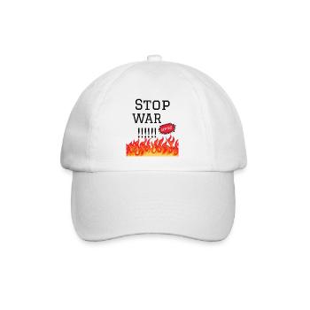 Stop War Flames Protest-Design - Baseballkappe - Weiß/Weiß - Vorne