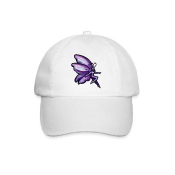 Lila Traumflügel-Fee - Baseballkappe - Weiß/Weiß - Vorne
