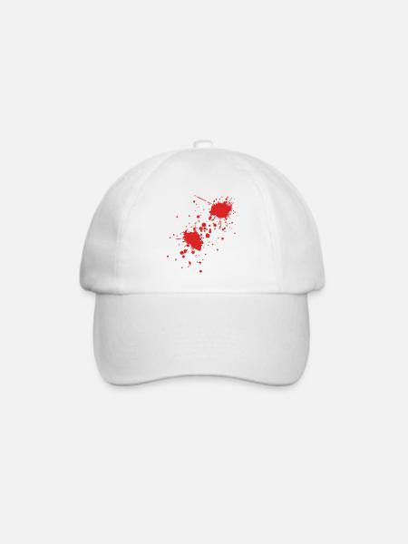 blutfleck - blood - blut - Baseballkappe - Weiß/Weiß