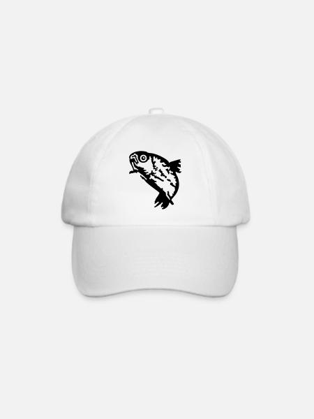 Forelle / Trout (1c) - Baseballkappe - Weiß/Weiß
