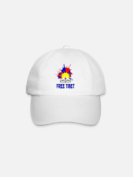 free tibet - Baseballkappe - Weiß/Weiß