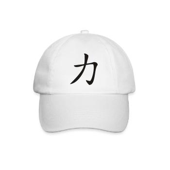 Kraft-Kanji - Baseballkappe - Weiß/Weiß - Vorne