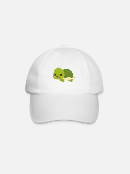 Schildkröte - Baseballkappe - Weiß/Weiß