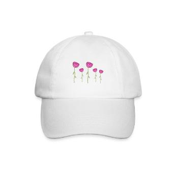 rosen pink blumen blume pflanzen - Baseballkappe - Weiß/Weiß - Vorne