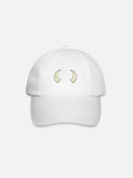 zwei hörner horn bulle widder symbol - Baseballkappe - Weiß/Weiß