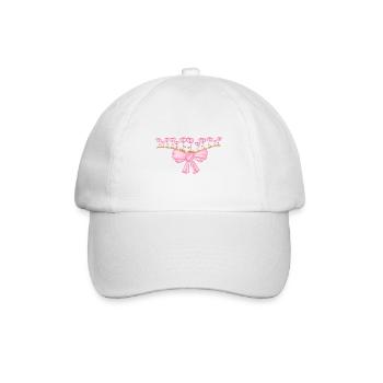 schleife linie rosa blumen linie - Baseballkappe - Weiß/Weiß - Vorne