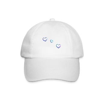 drei blaue herzen symbol liebe - Baseballkappe - Weiß/Weiß - Vorne