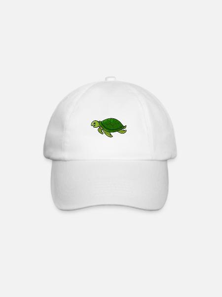 Schildkröte - Baseballkappe - Weiß/Weiß