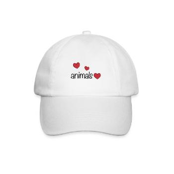 Tiere drei herzen tierliebe - Baseballkappe - Weiß/Weiß - Vorne