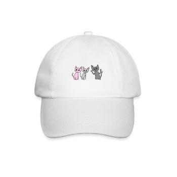Streit Katzen Katze Haustiere schreien - Baseballkappe - Weiß/Weiß - Vorne