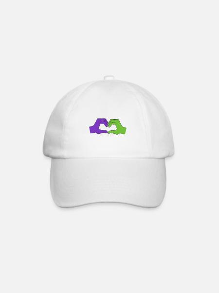 herz lila - Baseballkappe - Weiß/Weiß