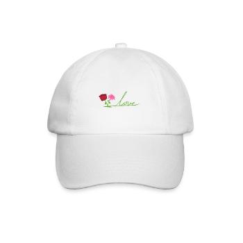 liebe zwei blumen rot pflanzen - Baseballkappe - Weiß/Weiß - Vorne