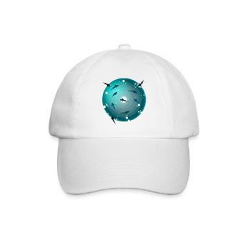 Unterwasser Haifisch Schwarm Gefahr für Taucher - Baseballkappe - Weiß/Weiß - Vorne