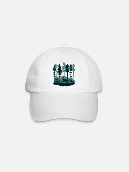 Wald und Waldbewohner (für helle Produkte) - Baseballkappe - Weiß/Weiß