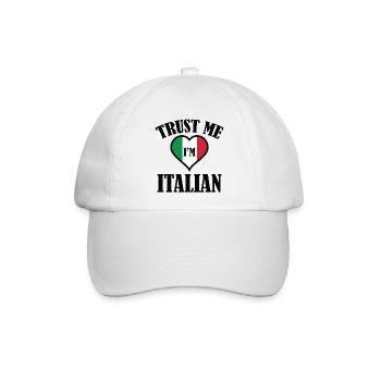 Trust Me Ich bin Italiener - Baseballkappe - Weiß/Weiß - Vorne