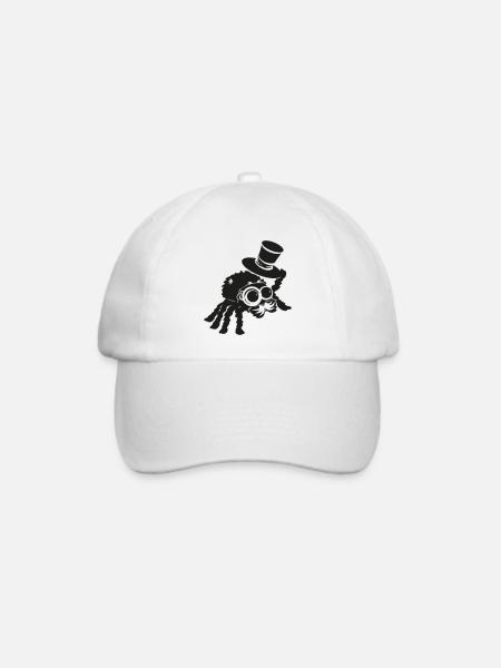 Gentleman Spinne mit Hut höflicher Herr - Baseballkappe - Weiß/Weiß