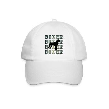Disko Retro Boxer Hund - Baseballkappe - Weiß/Weiß - Vorne