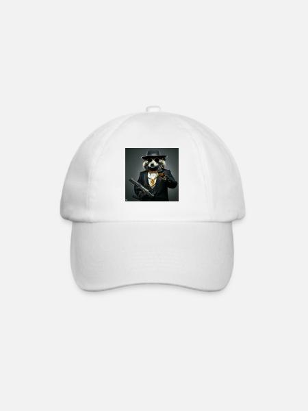 Gangster Waschbär - Baseballkappe - Weiß/Weiß