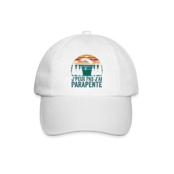 Ich kann nicht Gleitschirm, Gleitschirm Geschenk - Baseballkappe - Weiß/Weiß - Vorne