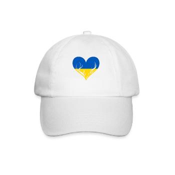 Ukraine Herz - Baseballkappe - Weiß/Weiß - Vorne