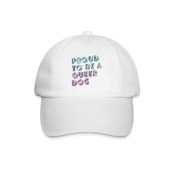 Proud to be a Queer Dog Neon Shirt - Baseballkappe - Weiß/Weiß - Vorne
