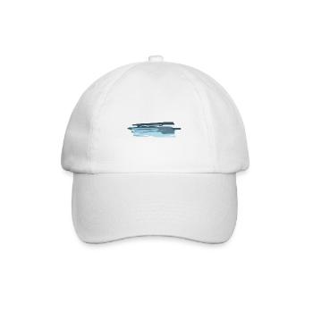 blau linien striche linie strich - Baseballkappe - Weiß/Weiß - Vorne