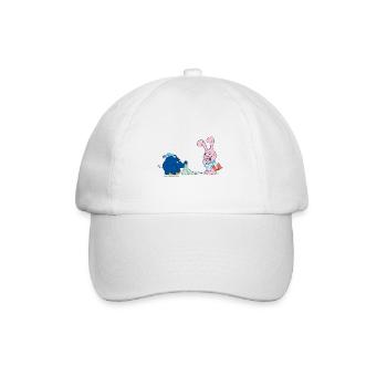 Elefant und Hase sind müde - Baseballkappe - Weiß/Weiß - Vorne