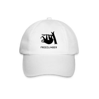 faultier freeclimber klettern climbing berge - Baseballkappe - Weiß/Weiß - Vorne