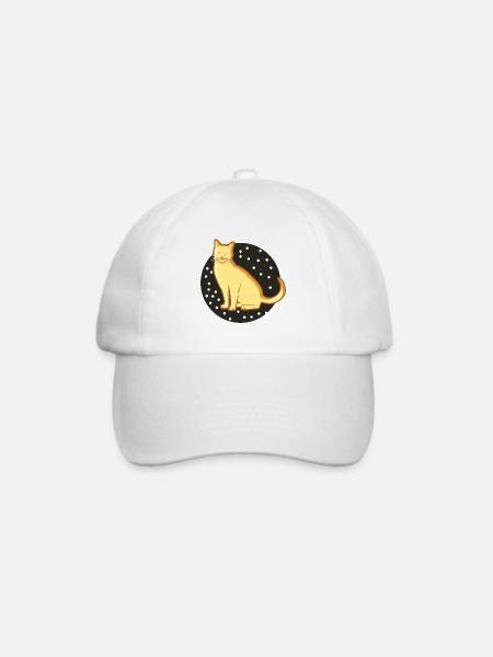 Goldene goldige süße Kurzhaar Katze - Baseballkappe - Weiß/Weiß