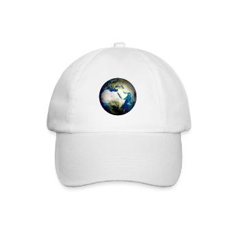 Planet Erde - Baseballkappe - Weiß/Weiß - Vorne