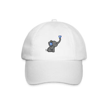 Baby Elefant - Baseballkappe - Weiß/Weiß - Vorne