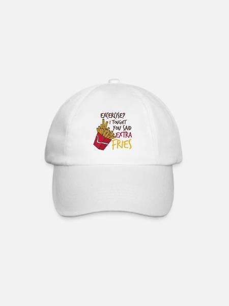 Extra Fries - Baseballkappe - Weiß/Weiß