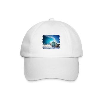 Tsunami Apocalypse New York Cool T-Shirt Gift - Baseballkappe - Weiß/Weiß - Vorne