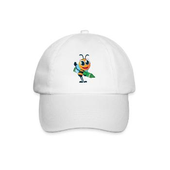 Biene mit Wachsmalstift - Baseballkappe - Weiß/Weiß - Vorne