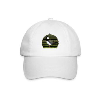 jz.birds Kiebitz Vogel Tier Design - Baseballkappe - Weiß/Weiß - Vorne