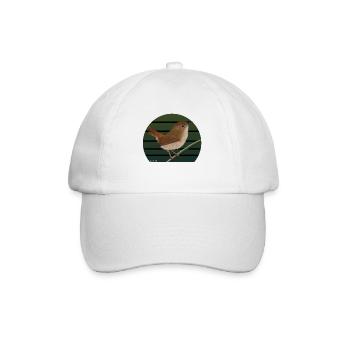 jz.birds Zaunkönig Vogel Design - Baseballkappe - Weiß/Weiß - Vorne