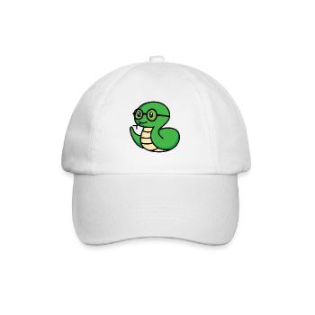 Brillenschlange Nasenfahrrad Reptil Comic - Baseballkappe - Weiß/Weiß - Vorne